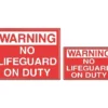 Warning No Lifeguard On Duty Sign