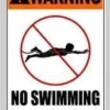 Warning No Swimming Sign