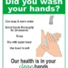 Hand Washing Plastic Sign