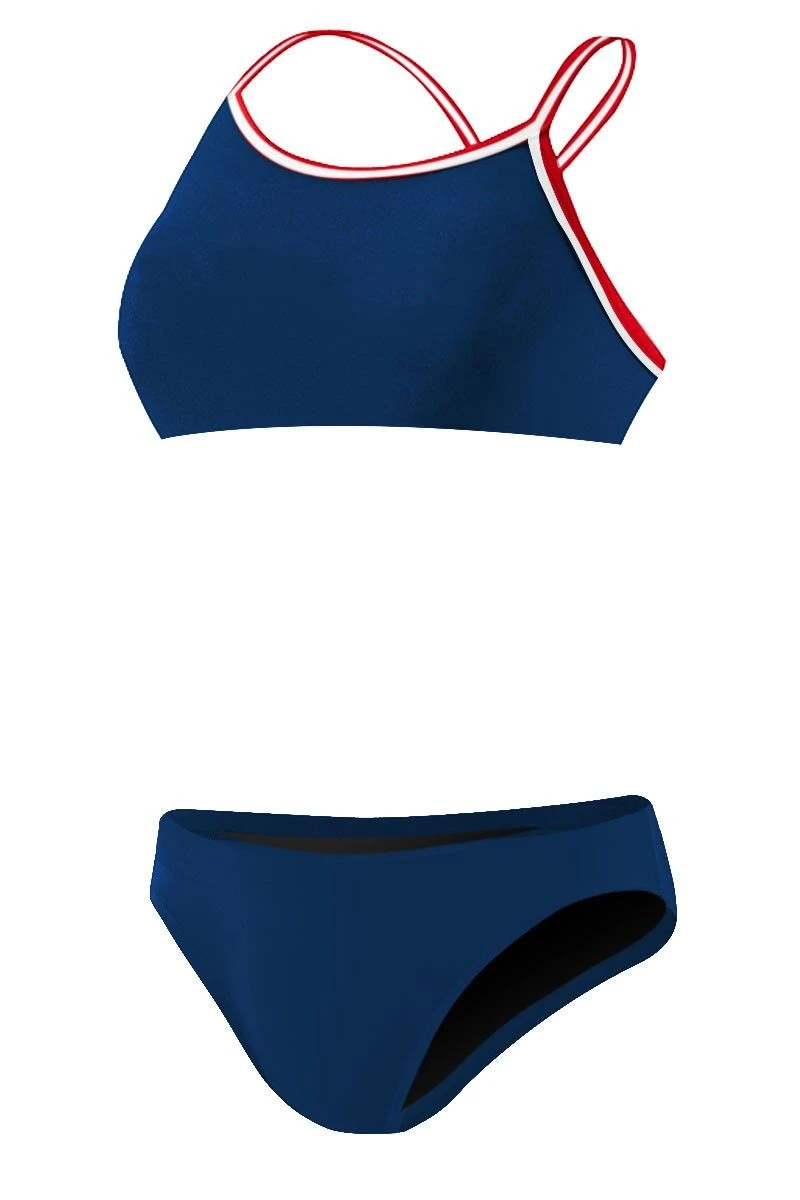 Rise Solid Poly Tri Color Bikini - Image 2