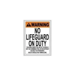 No Lifeguard On Duty Sign